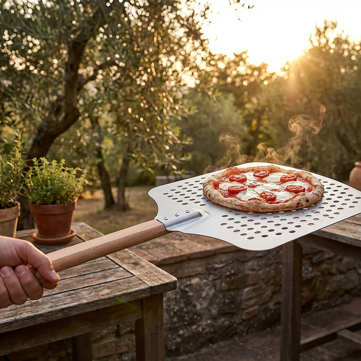 Burngiorno Pizzaschieber Holz/Aluminum 16"